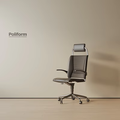 Poliform Modern Office Chair With High Back Leather Upholstery And Ergonomic Swivel Design 3d model