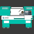 Green CNC Lathe Industrial Equipment by Ruizhou Machinery With Control Panel And Display Screen