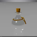 Elegant Transparent Glass Bottle With Cork Stopper And Yellow Rope Decoration