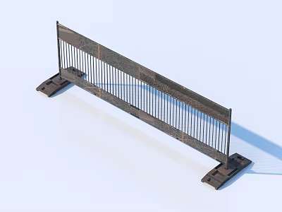 Household Safety Metal Guardrail With Vertical Bars And Stable Base Plates 3d model