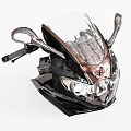 Stylish Modern Motorcycle Front Design With Windshield Headlights And Rearview Mirrors