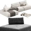 Modern Combination Sofa Fabric Multiplayer Sofa Combination 3d model