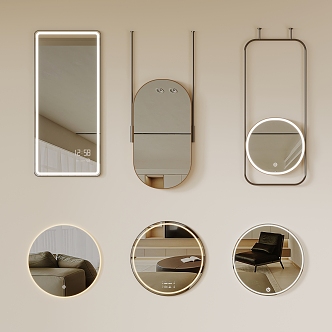 Modern Mirror Full-body Mirror Cosmetic Mirror 3d model