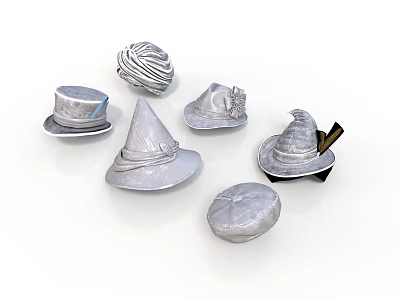 Magic Style Witch Hat Witch Hat Metal Material Witch Hat Magic Props Round Witch Hat Flower Decoration Witch Hat Striped Witch Hat 3d model