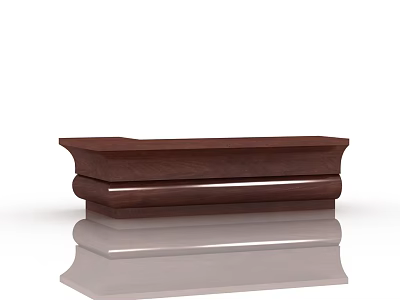 Elegant Dark Wood Rectangular Base With Smooth Lines And Reflective Surface 3d model