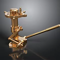 Golden Precision Mechanical Device With Vertical Column Horizontal Handle And Base