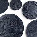 Modern Black Circular Wall Decor with Various Sizes and Intricate Spiral Patterns 3d model