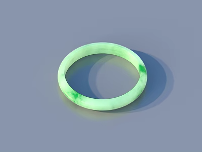 Elegant Green Jade Bracelet With Smooth Surface And Natural Color Patterns 3d model