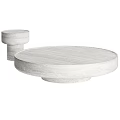 Minimalist White Round Coffee Tables with Modern Simple Design and Smooth Surface 3d model