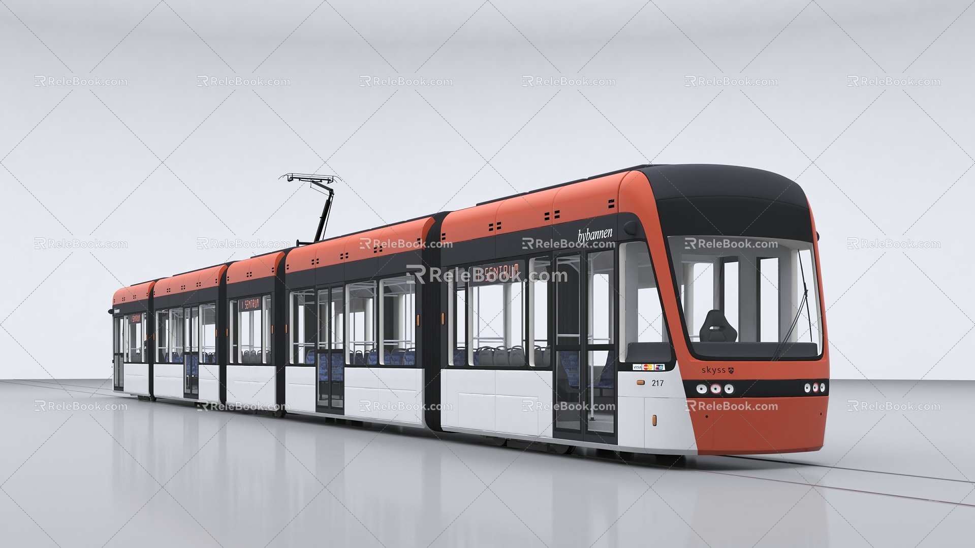 Modern Tram Tram 3d model