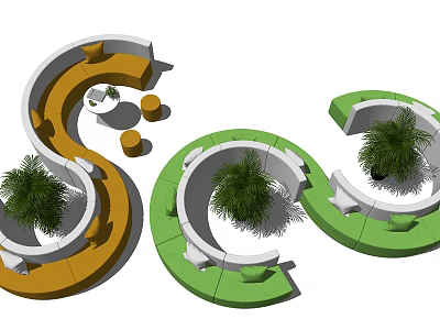 Modern Card Seat Card Seat Sofa Simple Multiplayer Sofa 3d model