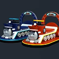 Electric Toy Train Blue and Red Cute Design for Kids Playtime Fun