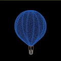 Blue Textured Fabric Lantern with Brown Hanging Basket Decorative Design
