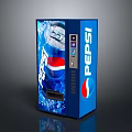 Pepsi Vending Machine With Blue Exterior Vibrant Logo And Beverage Graphics