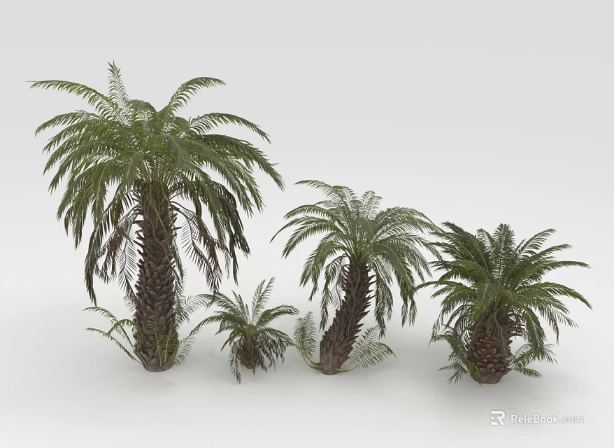 Arbor Trees With Lush Green Foliage And Various Sizes For Landscaping 3d model 