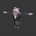 3D Game Movie Character Rat Wearing Suit With Open Arms And Pink Nose Design