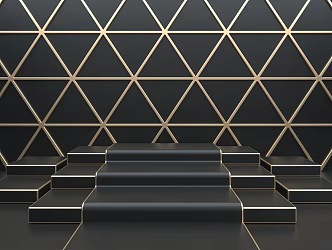 High-grade black gold high ladder map background product map light luxury DP beautiful Chen 3d model