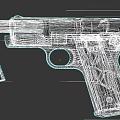 Classic Black Pistols With Wooden Grip And Two Tactical Models