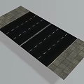 Black Asphalt Road Infrastructure With White Lane Markings Central Divider Lines And Paved Sidewalks