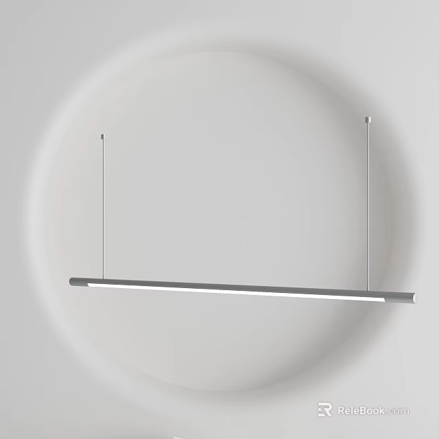 Modern Long Strip Chandelier Design With Sleek Metal Finish For Interior Space 3d model 
