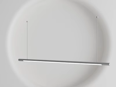 Modern Long Strip Chandelier Design With Sleek Metal Finish For Interior Space 3d model