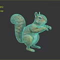 Realistic Squirrel Character With Red Orange Fur Fluffy Tail And Standing Posture On Dark Background