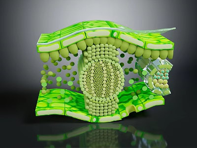 High Quality Commercial Equipment 3D Model With Green Cellular Structure Design 3d model