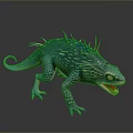 Game And Movie Character Blue Spiky Lizard With Open Mouth And Sharp Claws