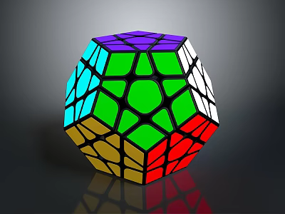 Colorful Polyhedron Rubik's Cube With Complex Geometric Design And Various Hues 3d model