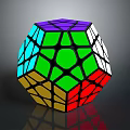 Colorful Polyhedron Rubik's Cube With Complex Geometric Design And Various Hues 3d model