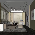 Luxury KTV Interior Design With Sofa Coffee Table TV And Decorative Elements 3d model