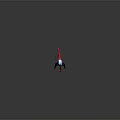 Colorful Alien Game Character With White Pink Body Red Tendrils And Black Legs