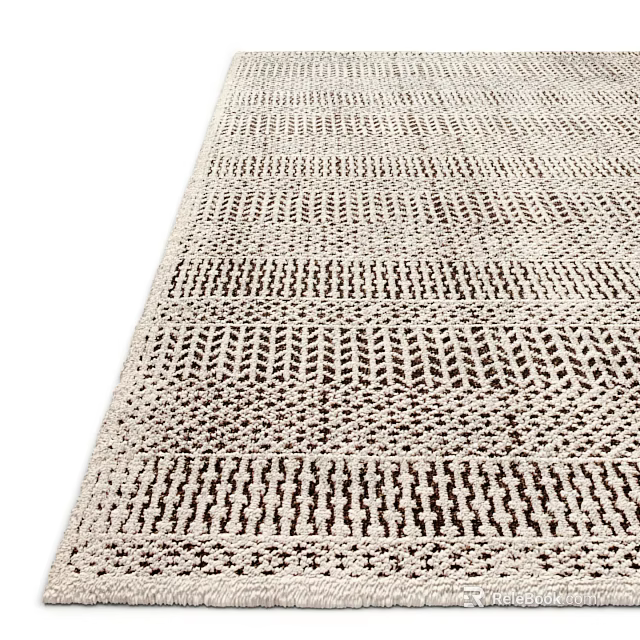 Textured Square Area Rug With Geometric Patterns 3d model 