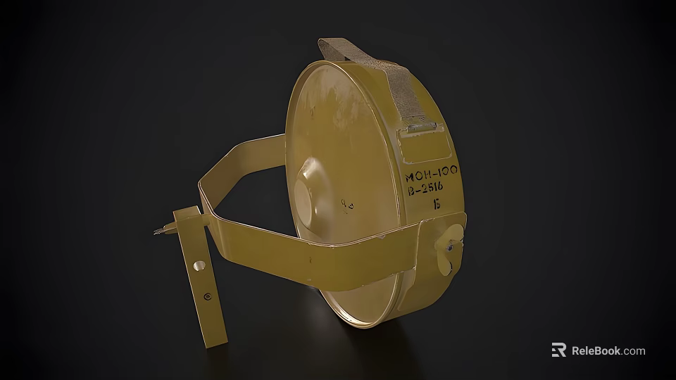 Yellow Weapon With Metal Bracket Circular Body Monoco Ball 15 Model 3d model 