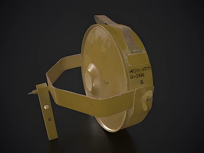 Yellow Weapon With Metal Bracket Circular Body Monoco Ball 15 Model 3d model