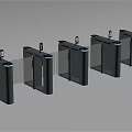 Modern Stainless Steel Turnstile Public Facility For Access Control Security 3d model