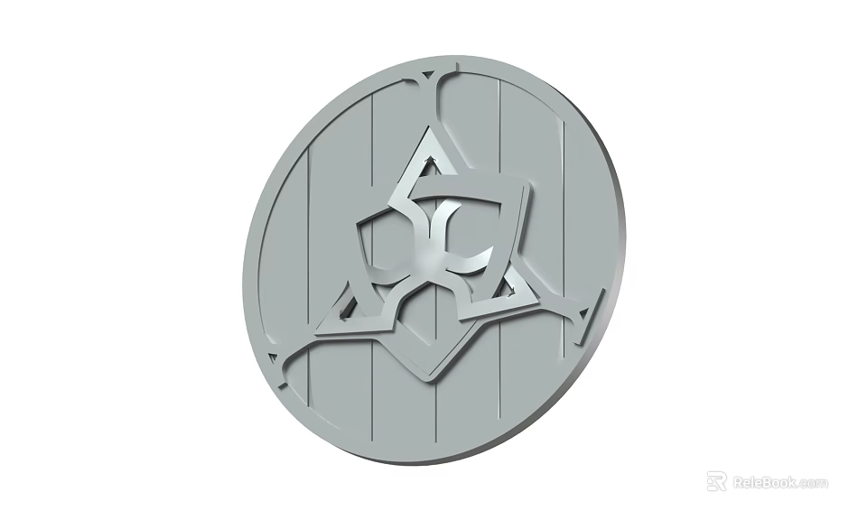 Round Wall Decor With Intricate Geometric Shield Design And Symmetric Patterns 3d model