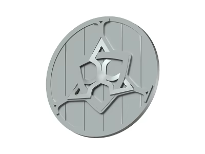 Round Wall Decor With Intricate Geometric Shield Design And Symmetric Patterns 3d model