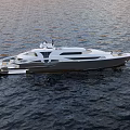 Luxury Modern Yacht With Sleek Exterior Design Floating On Calm Water