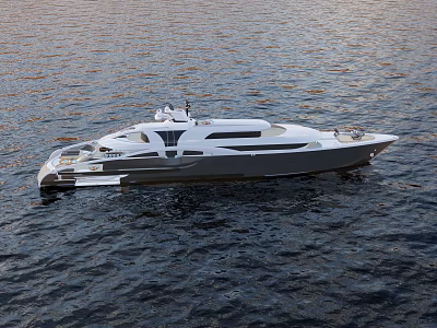 Large super yacht 3d model