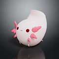 Cute 3D Game and Movie Character With White Body Pink Wings and Red Eyes