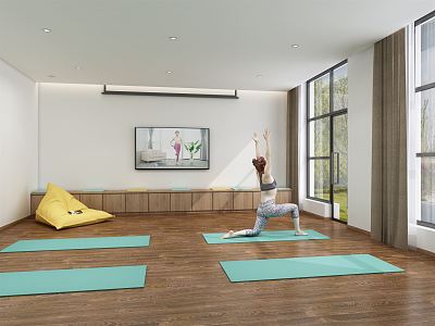 Modern Yoga Room 3d model