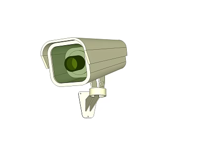 Outdoor Surveillance Camera With Weatherproof Housing Fixed Mount And HD Security Lens Design 3d model