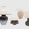 Table Lamps With Ceramic Bases Fabric Lampshades And Multiple Design Styles 3d model