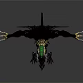 Mythical Character With Black Tree Like Structure Golden Claws Green Accents And Small Dragon Creature