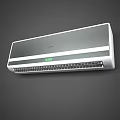 Modern Air Conditioner Fan Featuring White Gray Design And Digital Temperature