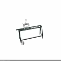 Industrial Test Stand Equipment With Green Metal Frame And Suspension Apparatus