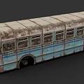Old Rusted Blue And Brown Vintage Bus With Classic Exterior Design Elements