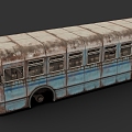 Bus Scrap Car Abandoned Doomsday Bus Doomsday Bus Industrial Wind Car Frame Car 3d model