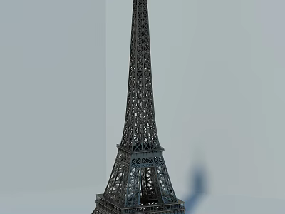 Eiffel Tower Themed Decorative Ornament Set With Detailed Metallic Structure 3d model